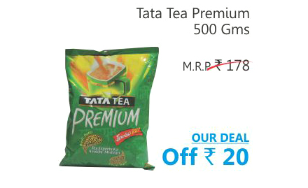 SRS Value Bazaar Malviya Nagar - Rs 20 off on Tata Tea Premium 500 gms worth Rs 178. Valid at all SRS outlets. 