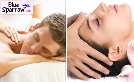 Blue Sparrow Spa Sarai Mod - Choice of full body massage along with shower & head massage starting at just Rs 549 