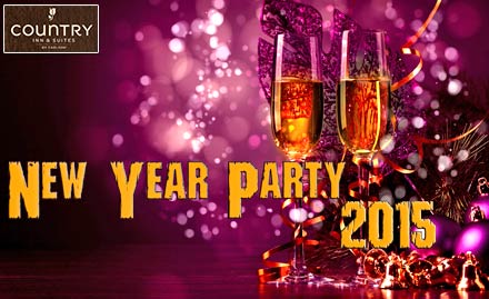 DHOOM Welcome 2015-Country Inn & Suites Sahibabad - 20% off on New Year party passes. Unlimited IMFL, food & live performance by DJ Ali!