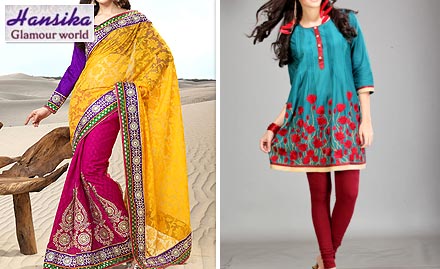 Hansika Glamour World Alkapuri - Get 80% off on sarees, kurtis or dress material. Exclusive designs!