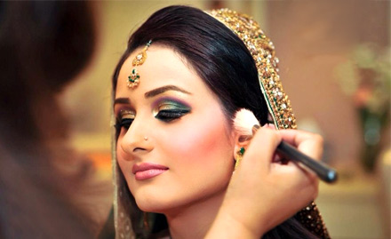 Bridal Makeup Studio & Spa Punkunnam - Rs 25009 for bridal package - make up, saree draping & hair styling