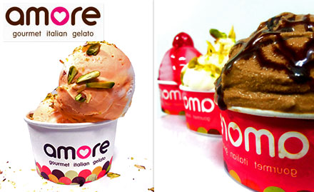 Amore Gelato Kandivali - Buy 2 scoops of gelato and get 1 scoop absolutely free. Valid at all outlets across Mumbai!