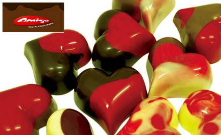 Amigo Dark Chocolate Panchnath - 40% off on customized chocolates - Seal the deal with chocolates this Valentine's day!