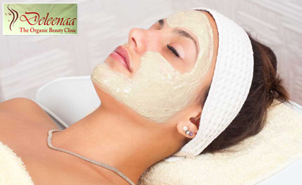 Deleenaa Organic Beauty Clinic Indirapuram, Ghaziabad - Get 2 sessions of premium beauty services at just Rs 2999. Enjoy O3+ facial, L'Oreal hair spa, bleach & more!