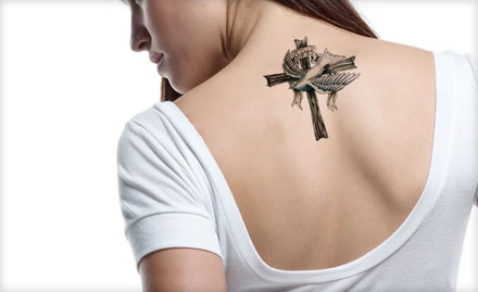 Tattoo Body Art BTM Layout - Rs 449 for 4 sq inch black and grey or coloured permanent tattoo. Flaunt your new tattoo!