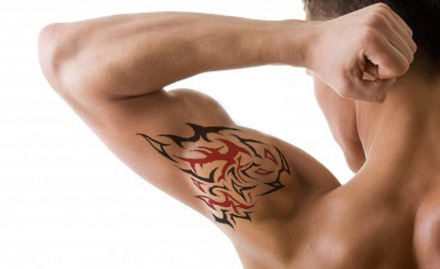 Om Tattoo Studio Raj Bhavan Road - 40% off on black & coloured permanent tattoo. Flaunt your body art!