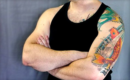 Studio 9ex Bhandup - 60% off on coloured or black & grey permanent tattoo for just Rs 19. Wear your heart on your skin!