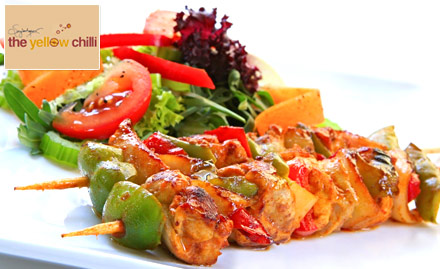 The Yellow Chilli Garha - 15% off on food bill. Experience fine dining at Sanjeev Kapoor's restaurant!