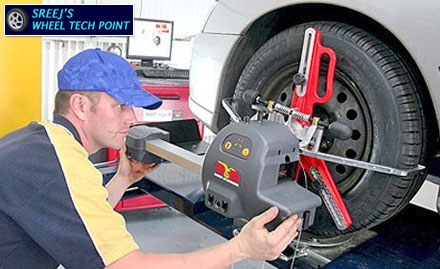 Sreejas Wheel Tech Point Basheer Bagh - 50% off on car servicing. Also get 8% off on tyres!