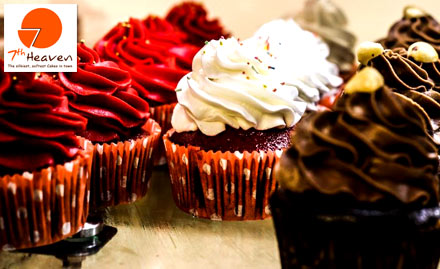7th Heaven Andheri West - Buy 1 get 1 offer on large cupcakes & donuts for just Rs 19. Double delights at half the price!