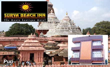 Surya Beach Inn Chakra Tirtha Road - 35% off on room tariff. Luxurious stay at the boutique hotel in Puri!