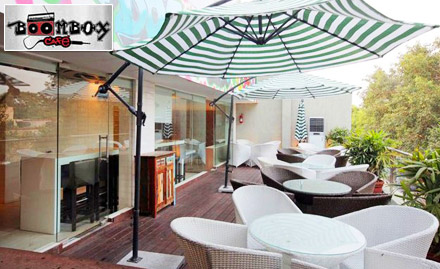 Boombox Cafe Khan Market - 20% off on total bill. Enjoy the open air rooftop ambience!