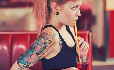 The Body Inked Tattoo & Pairsing Alambagh - 60% off on coloured permanent tattoo. Create a mark forever!