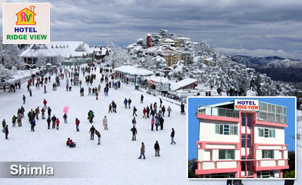 Hotel Ridge View Mall Road, Shimla - 25% off on room tariff in Shimla. Enjoy the view of snow capped mountains!