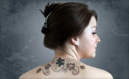 Feather Arts Studio Alkapuri - 60% off on black & coloured permanent tattoo. Go funky!