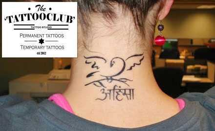 Tattoo Club Rajouri Garden - Rs 899 for 4 inch permanent text tattoo worth Rs 4500
