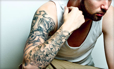 Big Boss Tattoo Arts Badarpur - 10 sq inch coloured or black & grey permanent tattoo at Rs 999. Designing your thoughts!