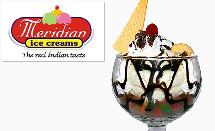 Meredian Icecream And Coffee Kandivali East - 30% off on a minimum bill of Rs 300. Also enjoy buy 3 get 1 free offer on cold coffee!