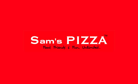 Sam's Pizza Gurdev Nagar - Buy 1 get 1 free offer on large or medium pizza. Pizzalicious delights at half the price!