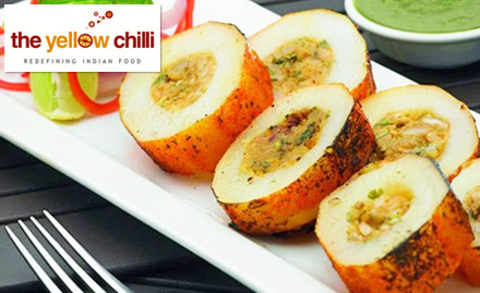 The Yellow Chilli Indira Nagar - 20% off on food bill. Relish mouth-watering kebabs, seafood, veg curries and more!
