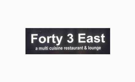 Forty 3 East East Patel Nagar - 30% off on food bill. Relish the delicious treat!