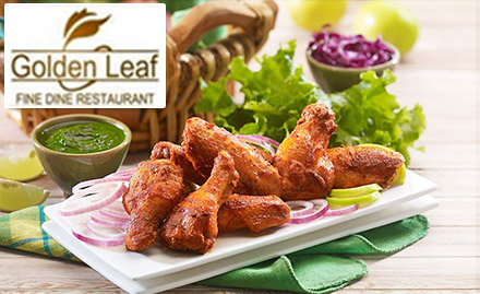 Golden Leaf - The Elite Koramangala - Rs 129 for food & beverages. Enjoy noodles, chicken lollipop, palak paneer & more!