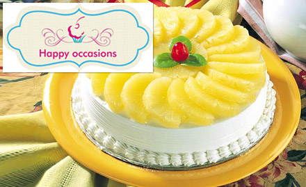 Happyoccasions.in  - 30% off on cakes. Delight your taste buds with sweet spongy indulgence!