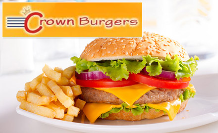 Crown Burgers Lajpat Nagar - 30% off on total bill. For lip-smacking burgers, sandwiches, pizzas and more!
