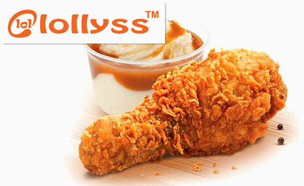 Lollyss Gomti Nagar - 25% off on food bill. Choose from CJ chicken, tortilla wraps, burgers, rice meal and more!