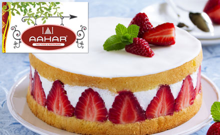 Aahar Civil Lines - 20% off on cakes. Choose flavours from vanilla, pineapple, chocolate, butterscotch & more!