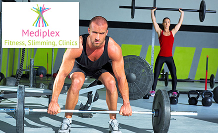 Mediplex Gym Kalkaji - 2 gym sessions at just Rs 29. Also get 60% off on further enrollment!