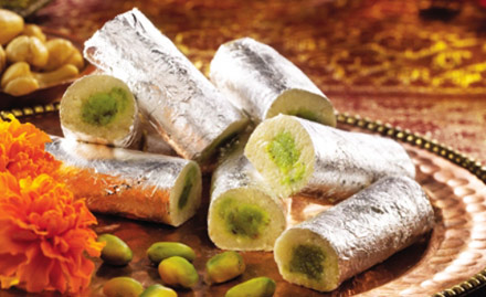 Chandan Sweets & Farsan Mart New Sangavi - 20% off on a minimum bill of Rs 500. Spread some sweetness with badam barfi, kesar barfi, kaju katli & kaju roll!