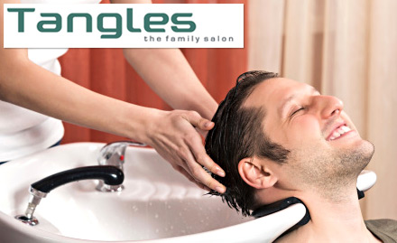 Tangles The Family Salon Satellite - Rs 2999 for hair rebonding, straightening or smoothening, hair wash, hair spa and hair cut!