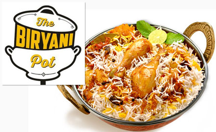 The Biryani Pot Baner - Upto 30% off on food bill. Enjoy delicious Biryanis, Kebabs, Butter chicken & more!