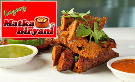 Lazeez Matka Biryani Kadbi Chowk - Upto 30% off on total bill. Enjoy North Indian, Chinese and Mughlai delicacies!