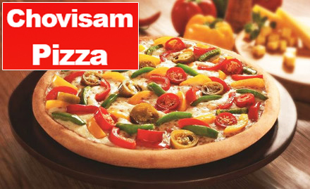 Chovisam Pizza Home Delivery - 30% off on total bill. Enjoy pizza, garlic bread, beverages and more!