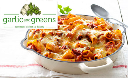 Garlic & Greens Sector 9 - Rs 399 for combo for 2. Enjoy pasta, garlic bread and more!