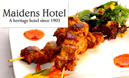 The Curzon Room - Maidens Hotel Civil Lines - 20% off on total bill. Relish the kebab platters, soups, North Indian main course and more!