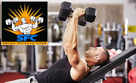 Shine Fitness Club BK Kaul Nagar - 4 gym sessions. Also, get 20% off on annual enrollment membership!