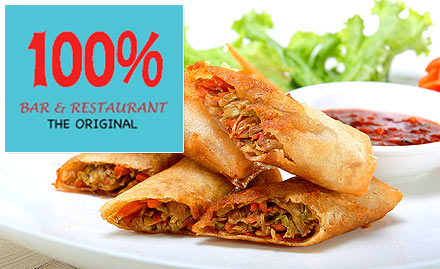 100% Rock Bar & Restaurant C Scheme - Upto 50% off on IMFL and starters. Enjoy Continental, Chinese and Thai cuisine!