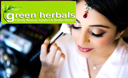 Green Herbals Family Beauty Spalon & Bridal Studio Lawspet - Get mehendi and jewellery set free with bridal package!