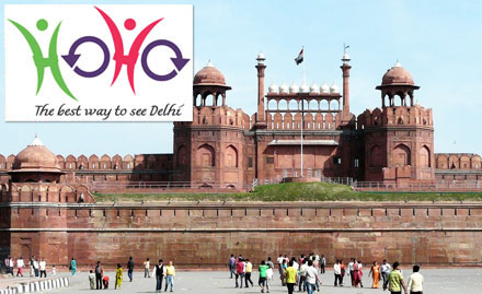 HOHO Bus Service Connaught Place - Buy 1 get 1 free offer on Delhi sightseeing tour tickets. Explore the heritage of Delhi - Red Fort & Lotus Temple!