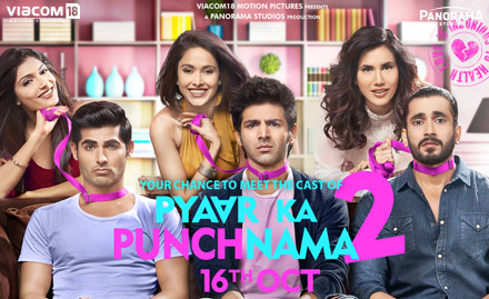 Fun Cinemas Online Booking - Get Rs 100 off on couple movie tickets to watch the comedy drama - Pyaar Ka Punchnama 2