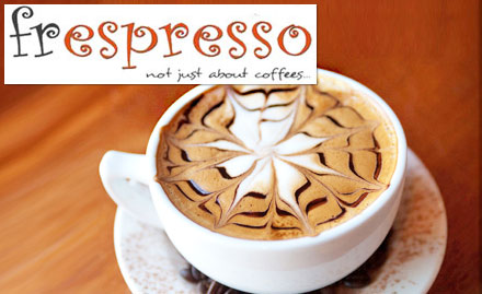 Frespresso Cafe Patia - 20% off on a minimum billing of Rs 200. Enjoy coffee, burgers, sundaes, sandwiches and more!