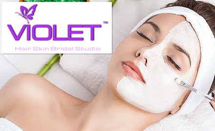 Violet Hair Skin Bridal Studio Sector 7B - Rs 600 off on a minimum billing of Rs 1500. Get facial, bleach, manicure, pedicure, hair cut and more!
