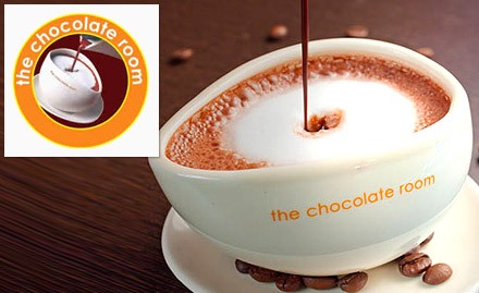 The Chocolate Room Calangute - Get a beverage or choco chip cookies free with chocolate pizza or Hazelnut delight coffee!