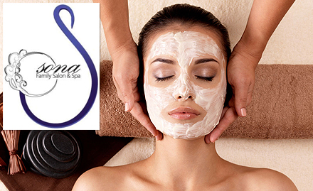 Sona Family Salon & Spa Sector 11 - 40% off on salon services. Get facial, manicure, pedicure, hair colour, body polishing and more!