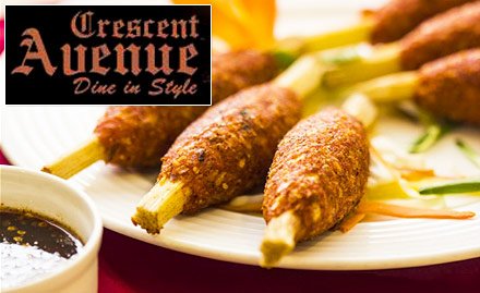 Crescent Avenue - Hotel Bangalore International Race Course Road, Sampengi Rama Road - 20% off on food bill. Enjoy North Indian, Continental, Chinese and Asian cuisines!