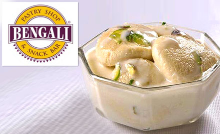Bengali Pastry Shop And Snack Bar Connaught Place - Rs 200 off on a minimum billing of Rs 1000. Enjoy rasmalai, gulab jamun and more!