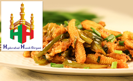 Hyderabad Handi Biryani BTM Layout - 20% off on total bill. Enjoy North Indian, Chinese and Mughlai delicacies!
